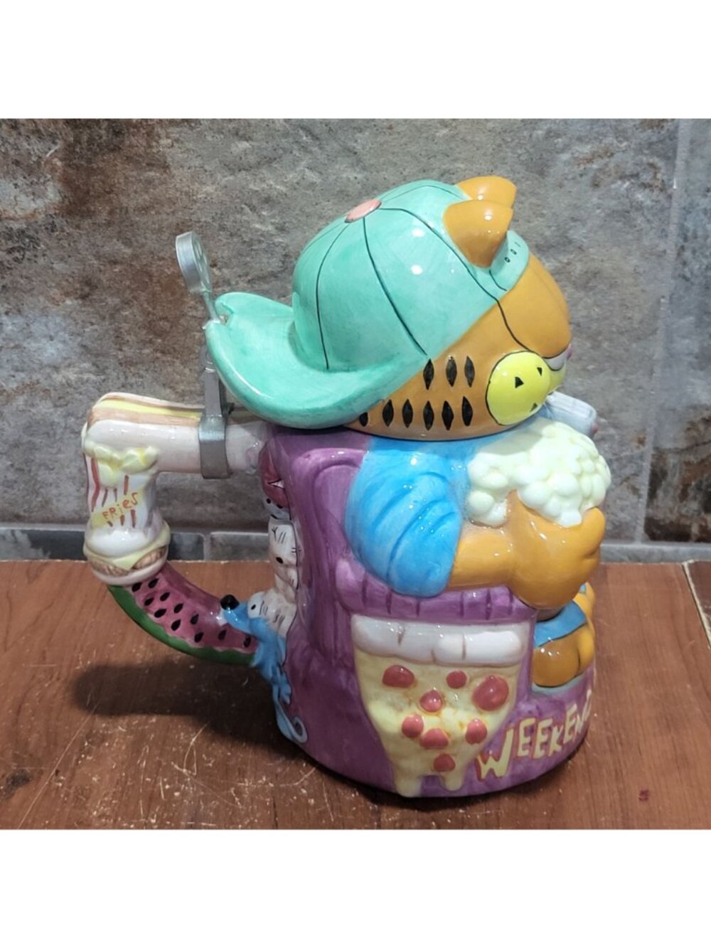 VTG Garfield Weekend Warrior Collectors Stein Danbury Mint  Jim Davis Paws 1993 - Picture 12 of 14